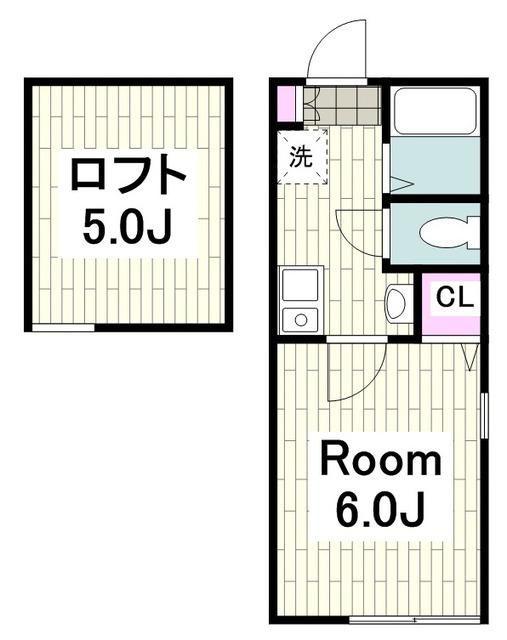 グランドヒル上大岡(1K/2階)の間取り写真