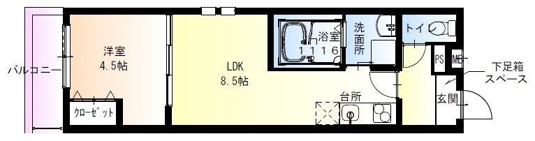 フジパレス尼崎三反田II番館(1LDK/1階)の間取り写真