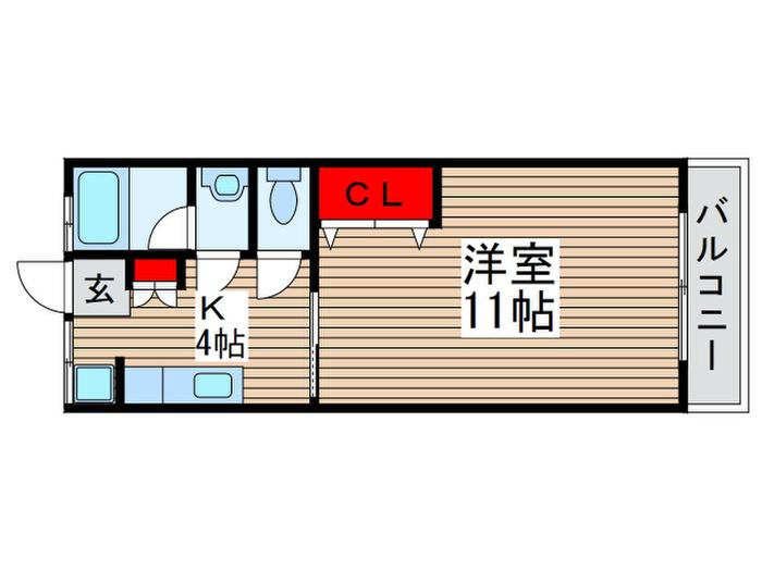 コーポ嶋脇(1K/3階)の間取り写真