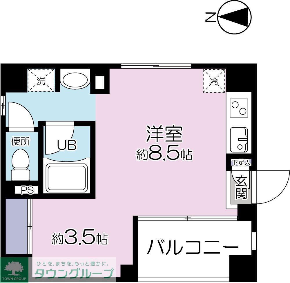 三鶴屋ハウス(ワンルーム/2階)の間取り写真