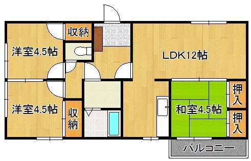 リリーフ浅川II(3LDK/2階)の間取り写真