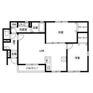 リーブル和(2LDK/1階)の間取り写真