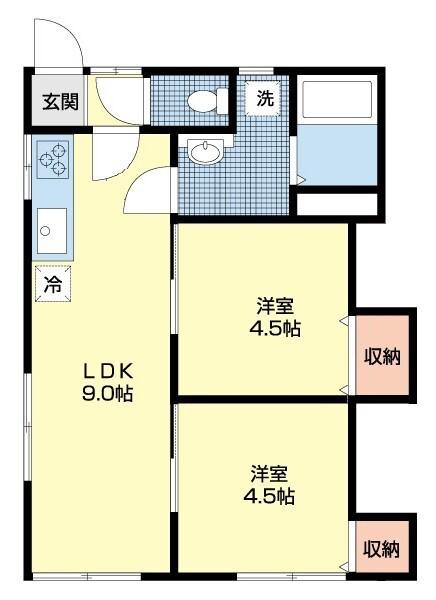 フォーレ(2LDK/2階)の間取り写真