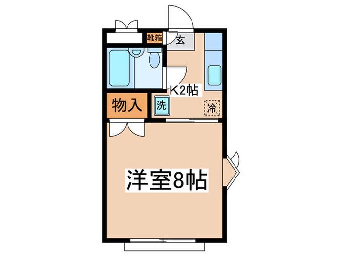 プレミエール深大寺(1K/2階)の間取り写真