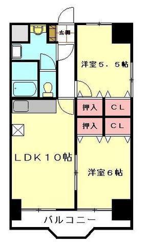 グランドールおけがわ(2LDK/7階)の間取り写真