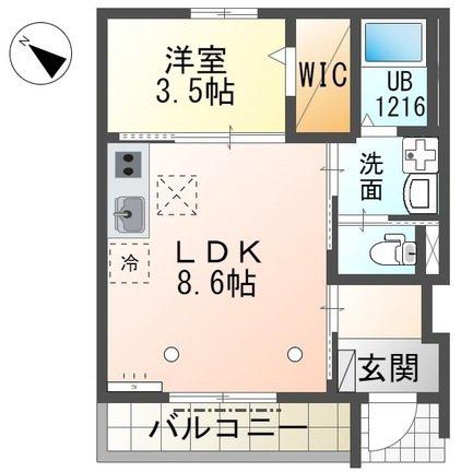 ベルメゾン(1LDK/1階)の間取り写真
