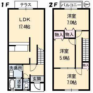 メゾンフォーエバー(3LDK/1階)の間取り写真