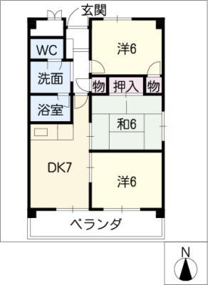 AXIS12(3DK/3階)の間取り写真