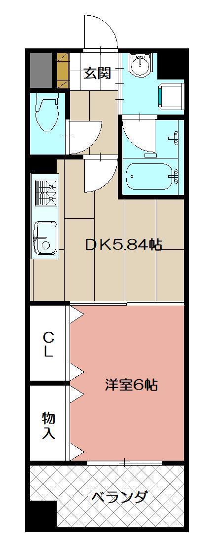 フォレストビュー(1DK/2階)の間取り写真