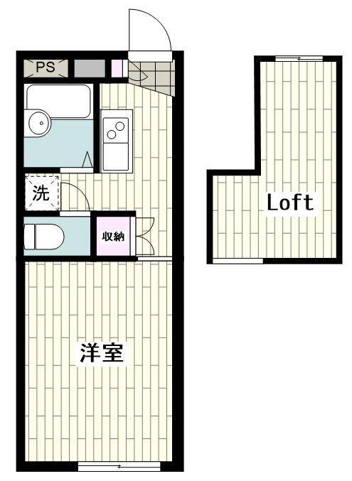 レオパレスファザーンB(1K/2階)の間取り写真