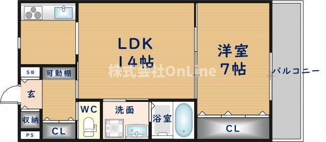 LALLA PALLOOZA(1LDK/2階)の間取り写真
