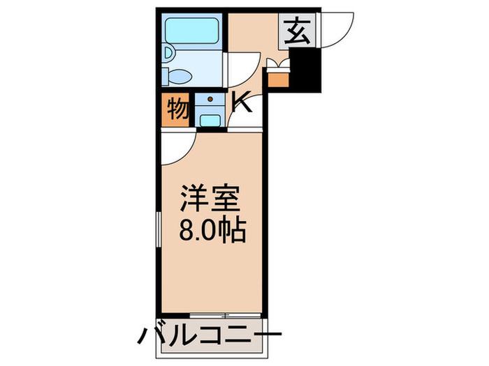パレドール東金町(1K/4階)の間取り写真