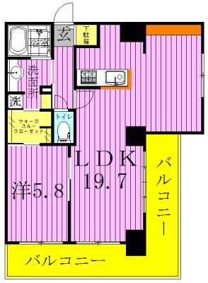 VESTA(1LDK/2階)の間取り写真