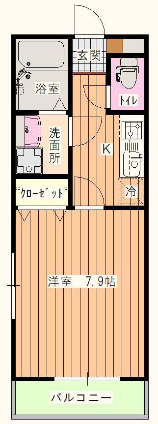 桜グレイス(1K/2階)の間取り写真
