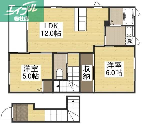 シャーメゾン・アイ壱番館(2LDK/2階)の間取り写真