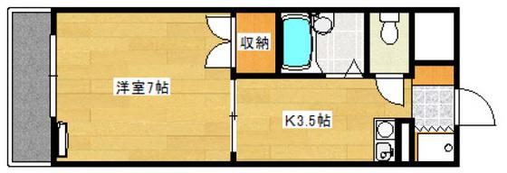 カサ・デ・ソル己斐(1K/7階)の間取り写真