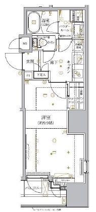 クレイシア神田淡路町(1K/7階)の間取り写真