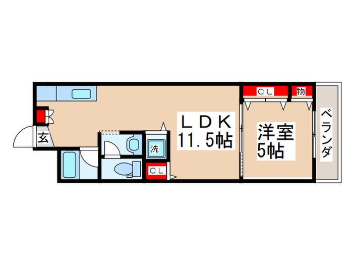 グリーンハイツ国立(1LDK/1階)の間取り写真