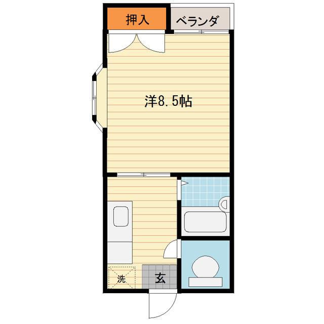 フォーマルI(1K/3階)の間取り写真