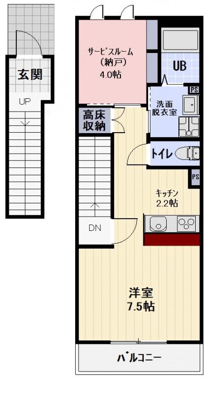 CIEL TSUIJI(1SK/2階)の間取り写真