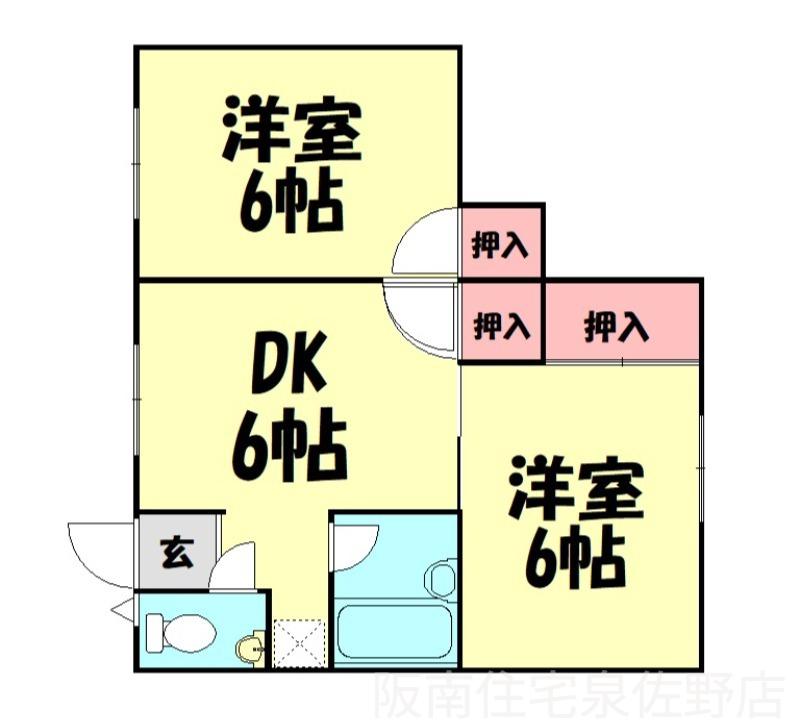 スパイラル小瀬I(2DK/1階)の間取り写真