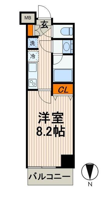 XEBEC押上(1K/4階)の間取り写真