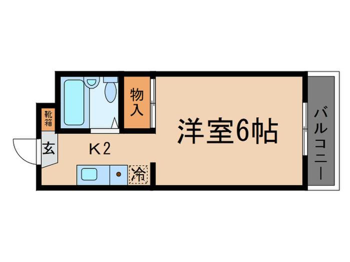 ピロティーハヤシ(1K/2階)の間取り写真