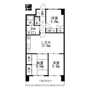 グレイスコート千代田(3LDK/10階)の間取り写真