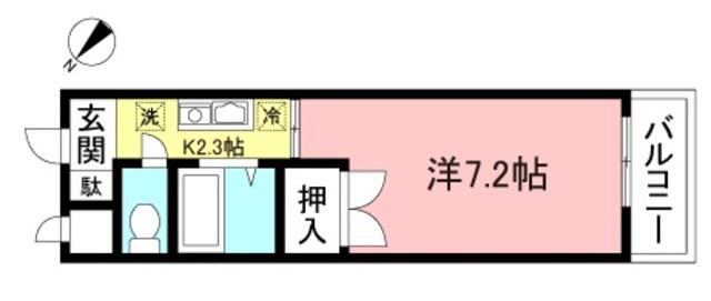 サンライズヒル(1K/4階)の間取り写真