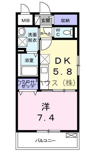 和ハウスⅡ(1DK/3階)の間取り写真