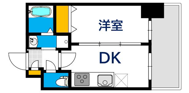 ORIENT BLD NO123(1DK/10階)の間取り写真