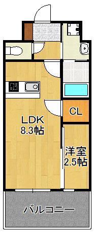 レジェンド朽網(1LDK/1階)の間取り写真