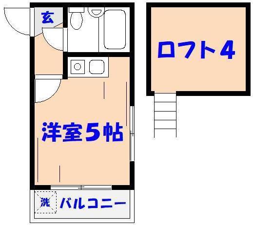 ジュネパレス市川第3(ワンルーム/2階)の間取り写真