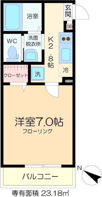 クレール千住(1K/1階)の間取り写真