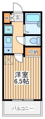 ティーズガーデン小田急相模原(1K/5階)の間取り写真