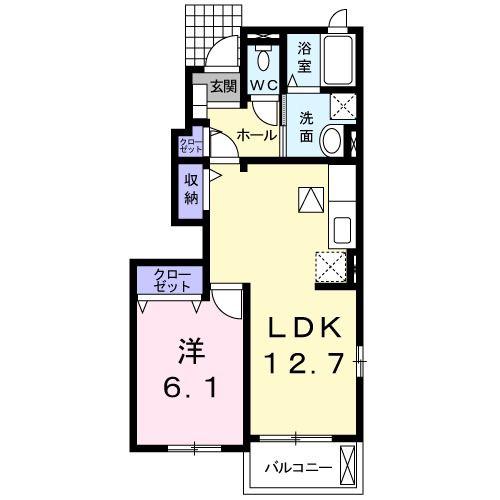 フラン・ブリーズ I(1LDK/1階)の間取り写真