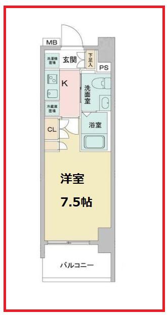 ラドゥセールお花茶屋I(1K/5階)の間取り写真