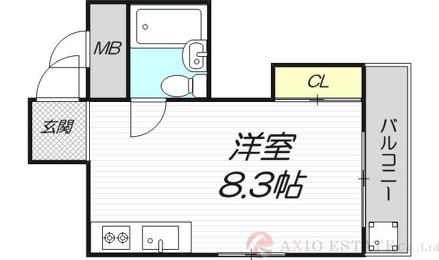 新大阪ハイツ(ワンルーム/2階)の間取り写真