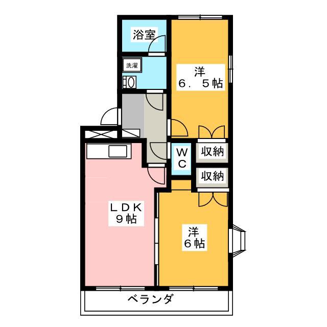 サニーコートヒカリIIA(2LDK/2階)の間取り写真