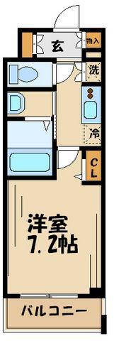 メイリリー経堂(1K/1階)の間取り写真