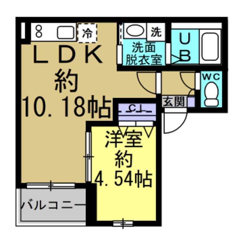 JACK TOKONAMEMINATOI(1LDK/2階)の間取り写真