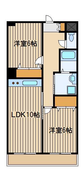アルベロハイム(2LDK/2階)の間取り写真
