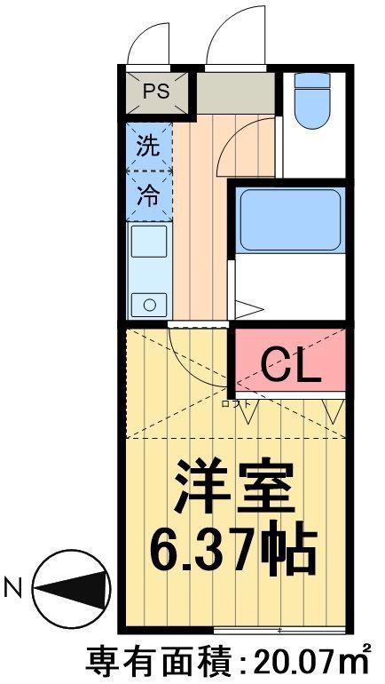 レジデンス田端新町(1K/2階)の間取り写真
