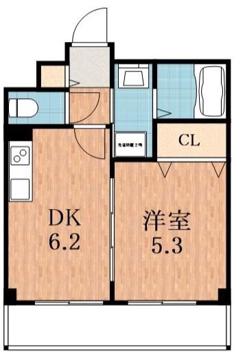シーガルマンション(1DK/3階)の間取り写真