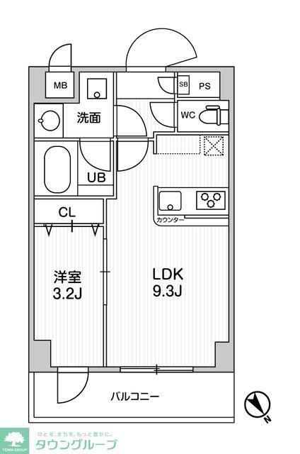 ドゥーエ曳舟(1LDK/1階)の間取り写真