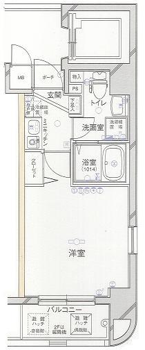 グリフィン新横浜・弐番館(1K/9階)の間取り写真