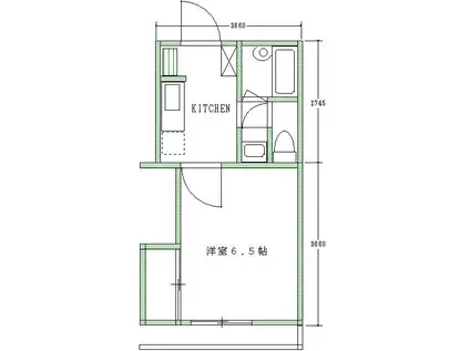レールサイド南橋本(1K/1階)の間取り写真