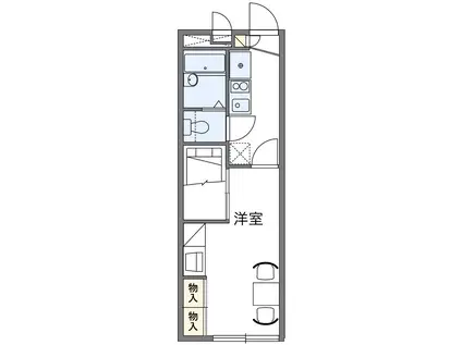 喜連北II(1K/1階)の間取り写真