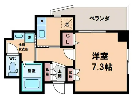 ディナスティ長居公園南(1K/9階)の間取り写真