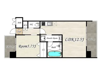 PREGIO TOYONAKA(1LDK/2階)の間取り写真